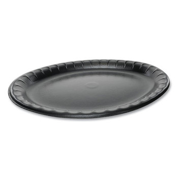 Laminated Foam Dinnerware, Platter, Oval, 11.5 X 8.5, Black, 500/carton