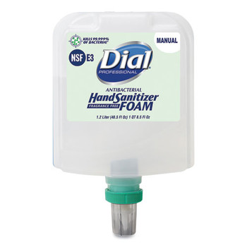 Dial 1700 Manual Refill Antibacterial Foaming Hand Sanitizer, Fragrance-free, 1.2 L, 3/carton