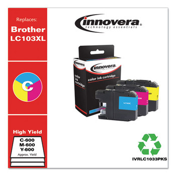 Compatible Cyan/magenta/yellow High-yield Ink, Replacement For Brother Lc1033pks, 600 Page-yield