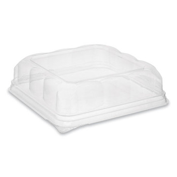 Recycled Plastic Square Dome, 7.5 X 7.5 X 2.02, Clear, 195/carton