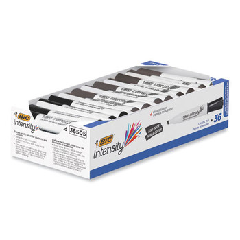 Intensity Low Odor Dry Erase Marker, Broad Chisel Tip, Black, 36/pack