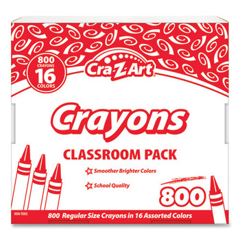 Crayons, 16 Assorted Colors, 800/pack