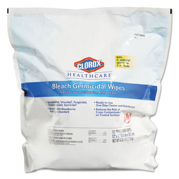 Bleach Germicidal Wipes, 12 X 12, Unscented, 110/bag