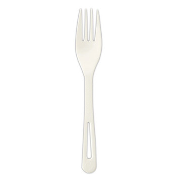 Tpla Compostable Cutlery, Fork, 6.3", White, 1,000/carton