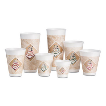 Cafe G Foam Hot/cold Cups, 24 Oz, Brown/green/white, 20/bag, 25 Bags/carton
