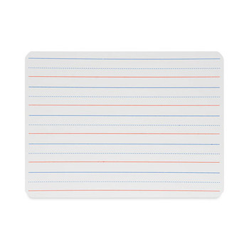 Magnetic Two-sided Red And Blue Ruled Dry Erase Board, 12 X 9, Ruled White Front, Unruled White Back, 12/pack