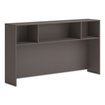 Mod Desk Hutch, 3 Compartments, 72 X 14 X 39.75, Slate Teak