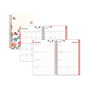 Fly By Frosted Weekly/monthly Planner, Fly By Butterflies Artwork, 8 X 5, Blush/pink Cover, 12-month (jan To Dec): 2023