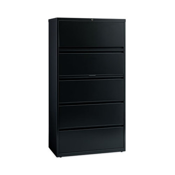 Lateral File Cabinet, 5 Letter/legal/a4-size File Drawers, Black, 30 X 18.62 X 67.62 - DHID14992