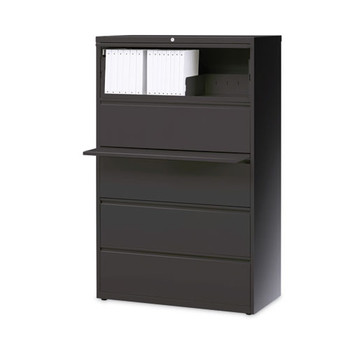 Lateral File Cabinet, 5 Letter/legal/a4-size File Drawers, Charcoal, 36 X 18.62 X 67.62