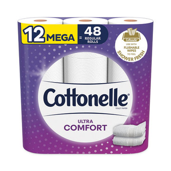 Ultra Comfortcare Toilet Paper, Soft Tissue, Mega Rolls, 2-ply, 284 Sheets/roll, 12 Rolls/pack, 48 Rolls/carton