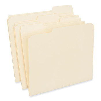 Top Tab File Folders, 1/3-cut Tabs: Assorted, Letter Size, 0.75" Expansion, Manila, 250/carton