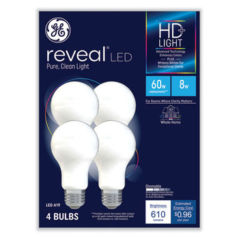 Reveal Hd+ Led A19 Light Bulb, 8 W, 4/pack