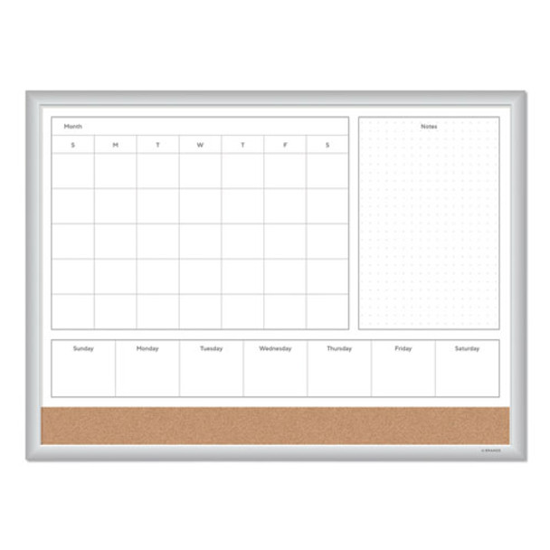 4n1 Magnetic Dry Erase Combo Board, 24 X 18, White/natural