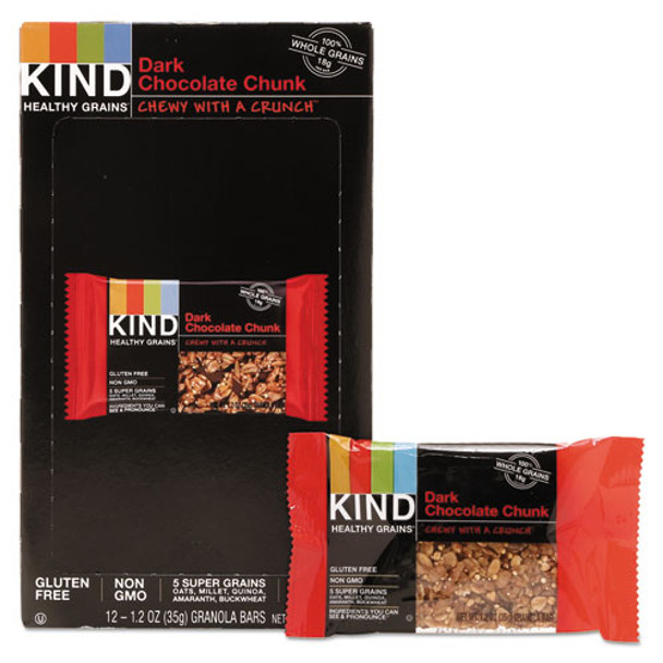 Healthy Grains Bar, Dark Chocolate Chunk, 1.2 Oz, 12/box