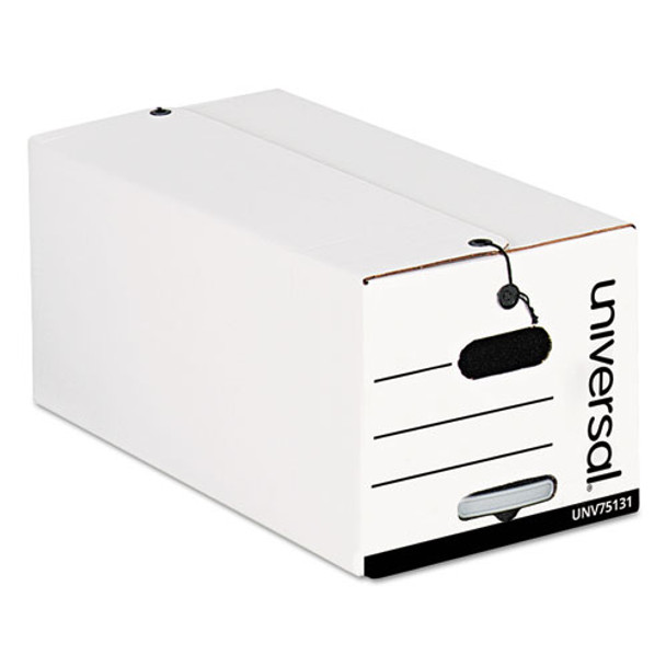 Deluxe Quick Set-up String-and-button Boxes, Legal Files, White, 12/carton