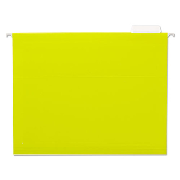 Deluxe Bright Color Hanging File Folders, Letter Size, 1/5-cut Tab, Yellow, 25/box