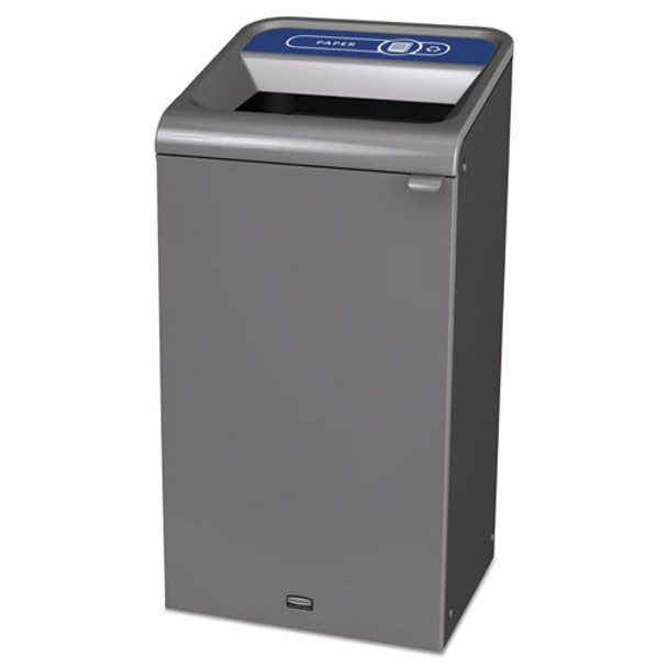 Configure Indoor Recycling Waste Receptacle, 23 Gal, Gray, Paper