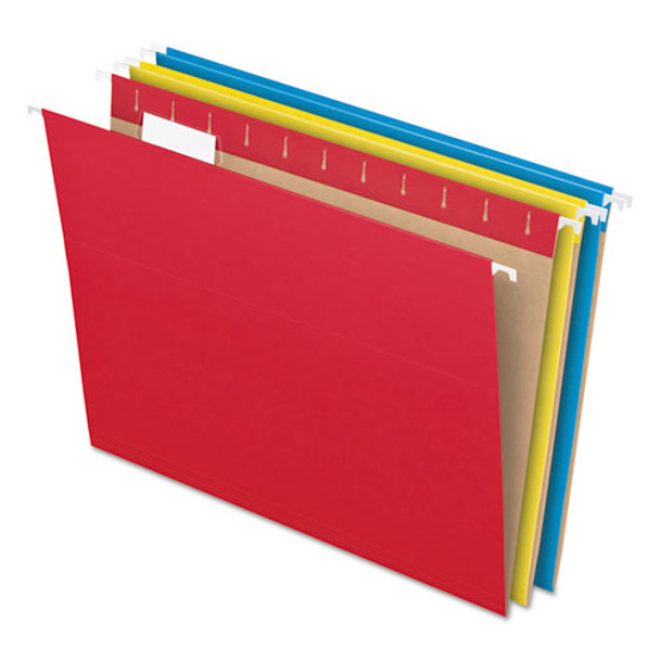 Colored Hanging Folders, Letter Size, 1/5-cut Tab, Assorted, 25/box - DPFX81612