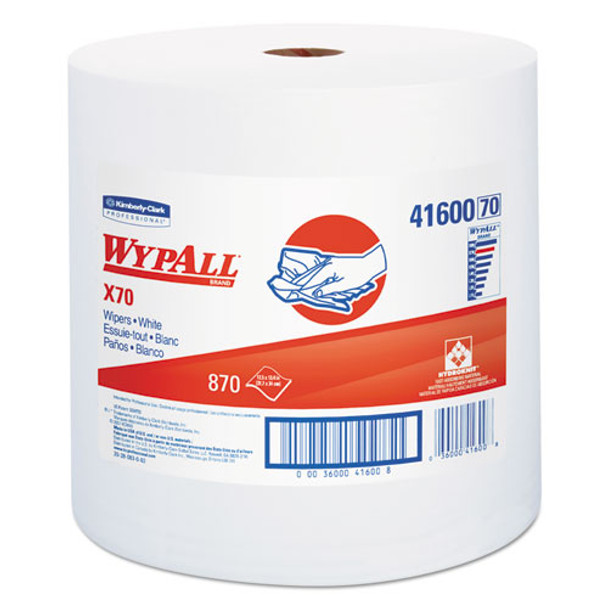 X70 Cloths, Jumbo Roll, Perf., 12 1/2 X 13 2/5, White, 870 Towels/roll