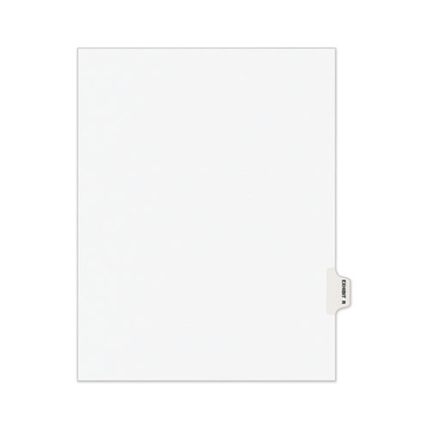 Avery-style Preprinted Legal Side Tab Divider, Exhibit R, Letter, White, 25/pack