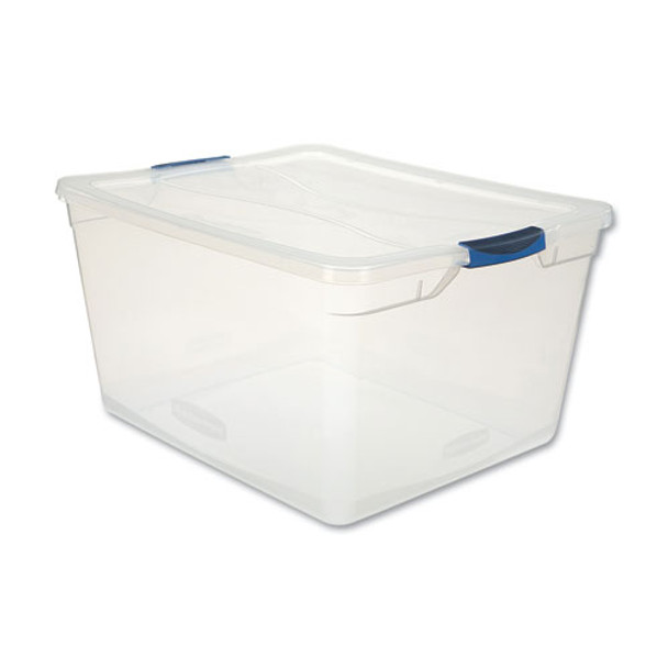 Clever Store Basic Latch-lid Container, 18 5/8w X 23 1/2d X 12 1/4h 71qt, Clear