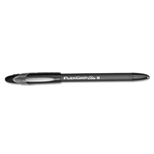 Flexgrip Elite Stick Ballpoint Pen, Medium 1mm, Black Ink/barrel, Dozen