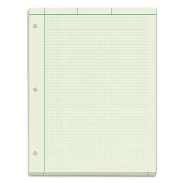 Engineering Computation Pads, 5 Sq/in Quadrille Rule, 8.5 X 11, Green Tint, 200 Sheets