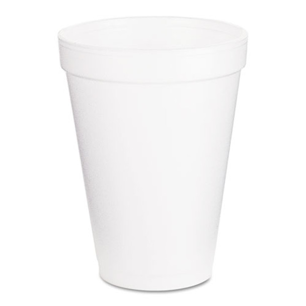 Foam Drink Cups, 12oz, White, 1000/carton