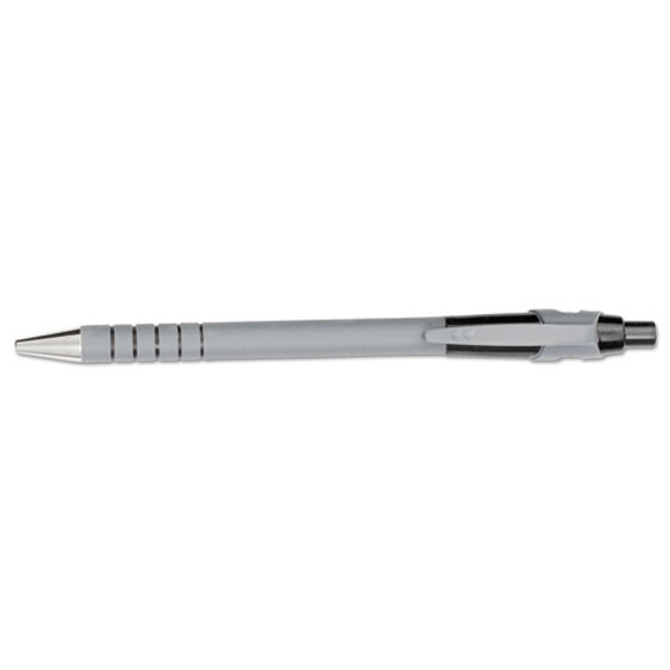 Flexgrip Ultra Retractable Ballpoint Pen, 0.8mm, Black Ink, Gray/black Barrel, Dozen