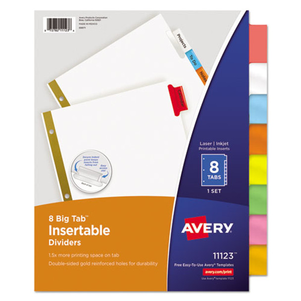 Insertable Big Tab Dividers, 8-tab, Letter - DAVE11123