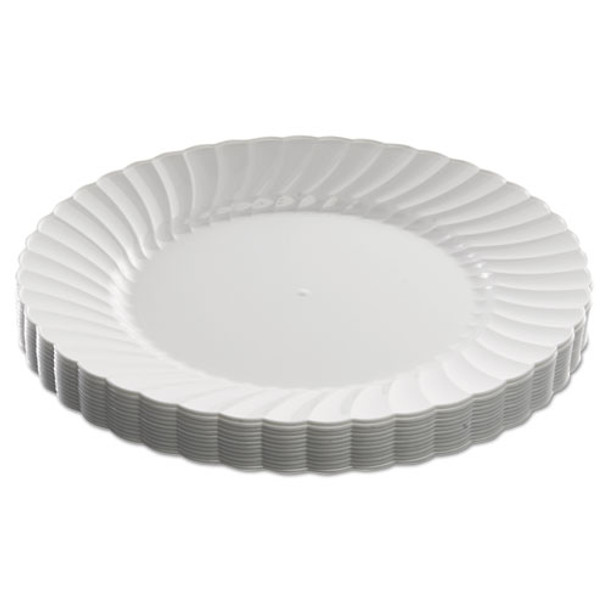 Classicware Plastic Dinnerware, Plates, Plastic, White, 9in, 12/bag, 15/carton