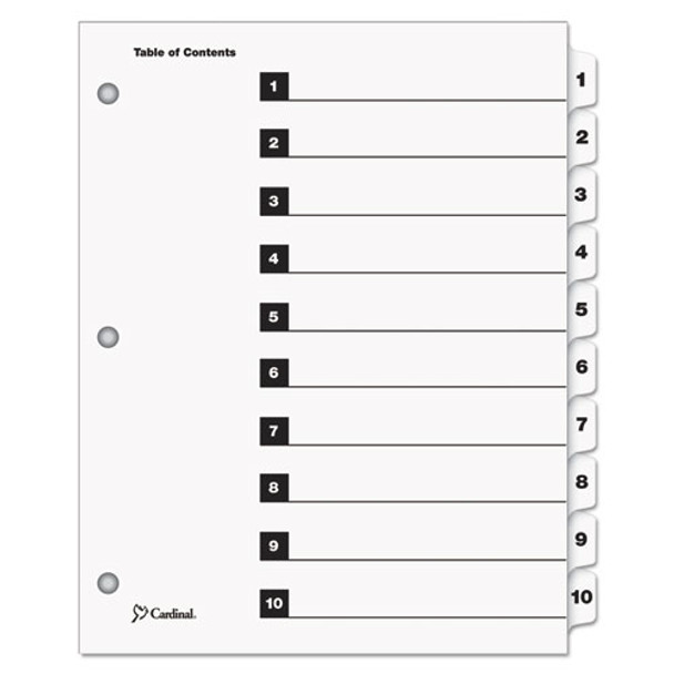 Onestep Printable Table Of Contents And Dividers, 10-tab, 1 To 10, 11 X 8.5, White, 1 Set