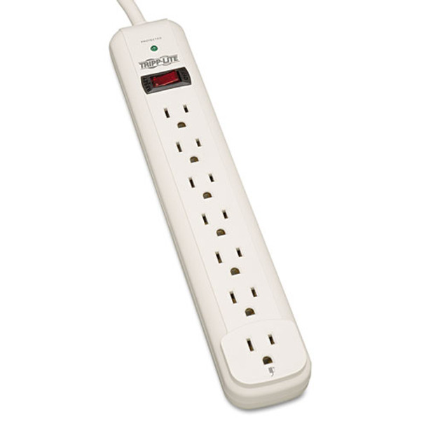 Protect It! Surge Protector, 7 Outlets, 12 Ft. Cord, 1080 Joules, Light Gray