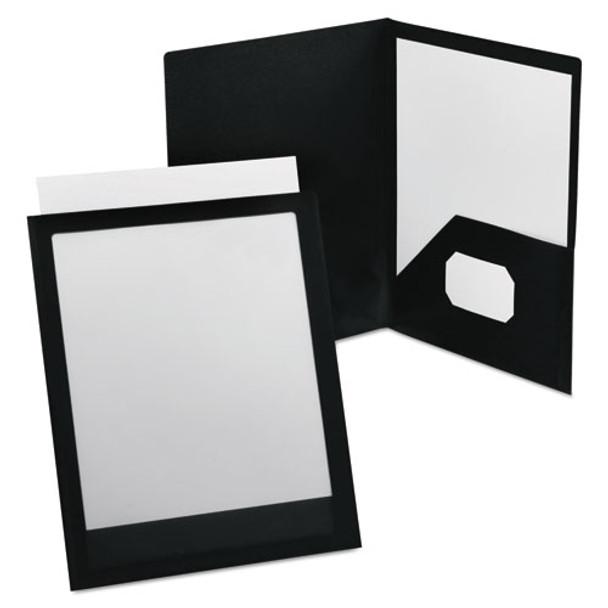 Viewfolio Polypropylene Portfolio, 100-sheet Capacity, Black/clear