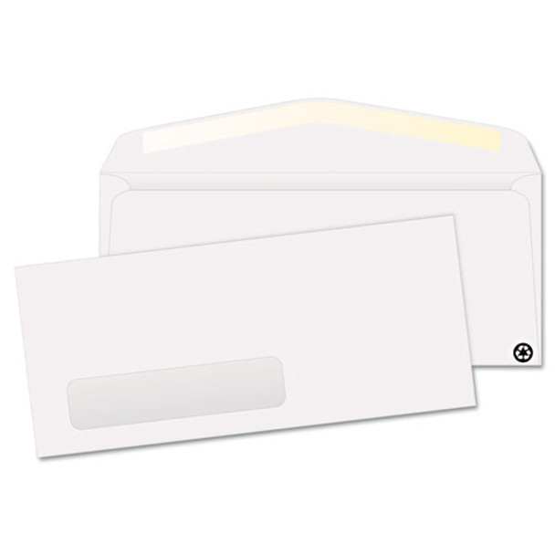 Window Envelope, #10, Commercial Flap, Gummed Closure, 4.13 X 9.5, White, 500/box - DQUA21316