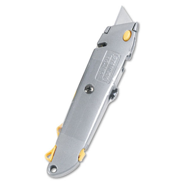 Quick-change Utility Knife W/retractable Blade & Twine Cutter, Gray