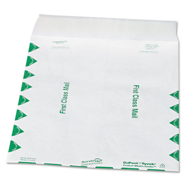 First Class Catalog Mailers, Dupont Tyvek, #12 1/2, Cheese Blade Flap, Redi-strip Closure, 9.5 X 12.5, White, 100/box