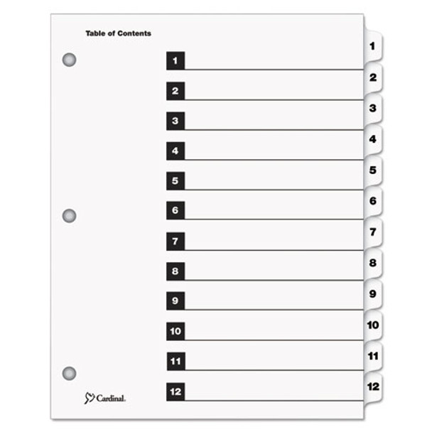 Onestep Printable Table Of Contents And Dividers, 12-tab, 1 To 12, 11 X 8.5, White, 1 Set