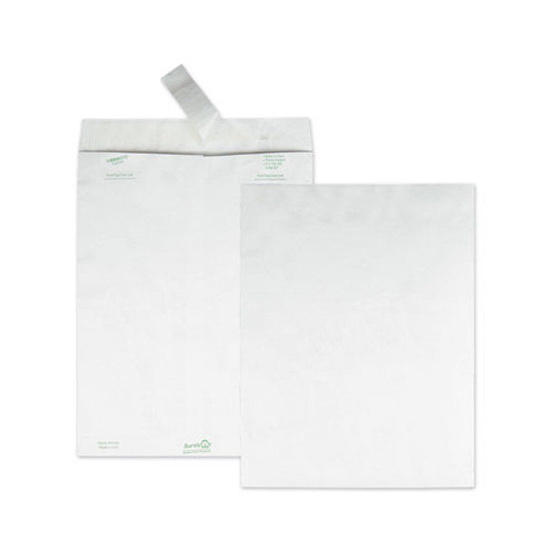 Catalog Mailers, Dupont Tyvek, #13 1/2, Cheese Blade Flap, Redi-strip Closure, 10 X 13, White, 100/box - DQUAR1580