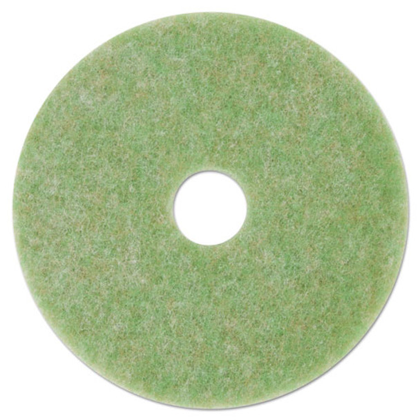 Low-speed Topline Autoscrubber Floor Pads 5000, 17" Diameter, Green/nge, 5/ct