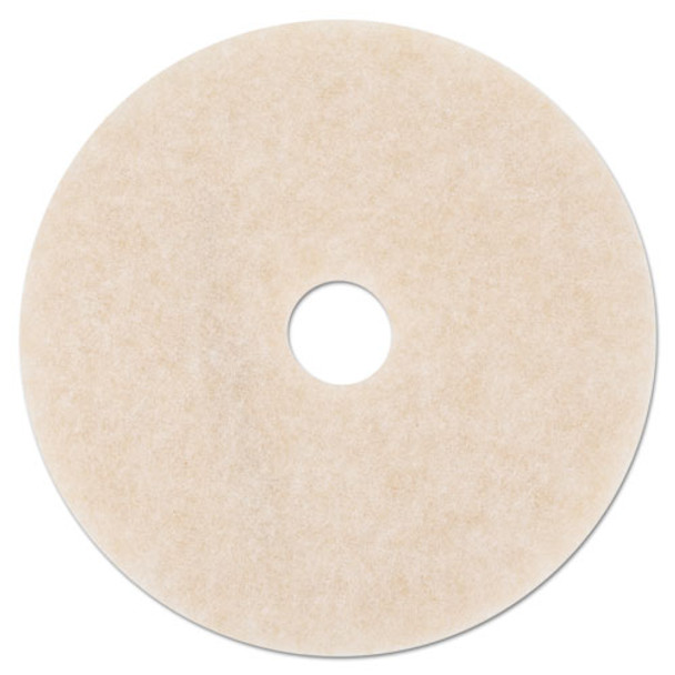 Ultra High-speed Topline Floor Burnishing Pads 3200, 20" Dia., White/amber, 5/ct