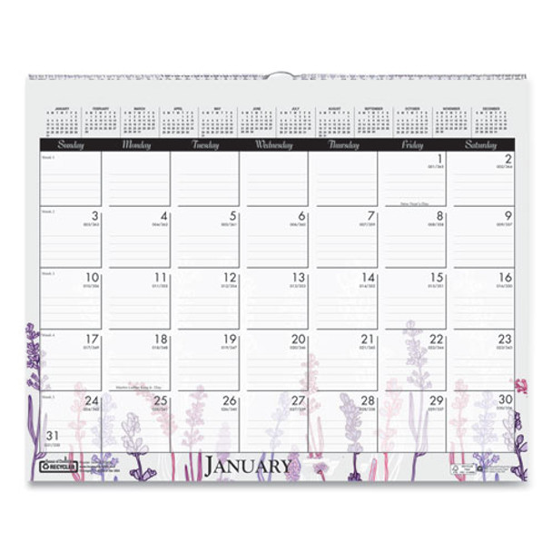 100% Recycled Wild Flower Wall Calendar, 15 X 12, Wild Flowers, 2021