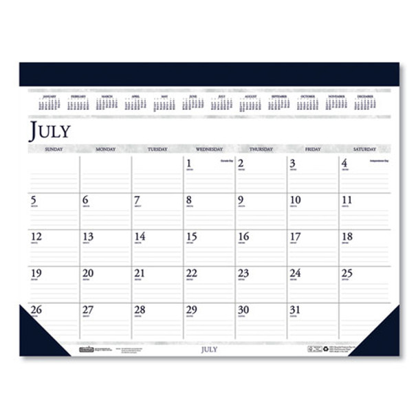 Recycled Compact Academic Desk Pad Calendar, 18.5 X 13, 2020-2021