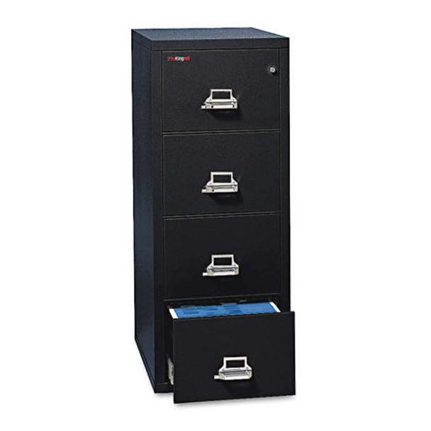Four-drawer Vertical File, 20.81w X 31.56d X 52.75h, Ul 350 For Fire, Legal, Black