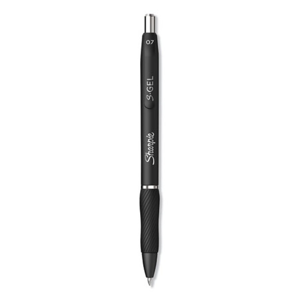 S-gel Retractable Gel Pen, Medium 0.7 Mm, Black Ink, Black Barrel, 36/pack