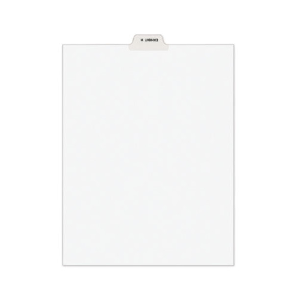 Avery-style Preprinted Legal Bottom Tab Divider, Exhibit H, Letter, White, 25/pk