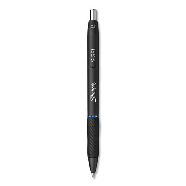 S-gel Retractable Gel Pen, Medium 0.7 Mm, Blue Ink, Black Barrel, 36/pack