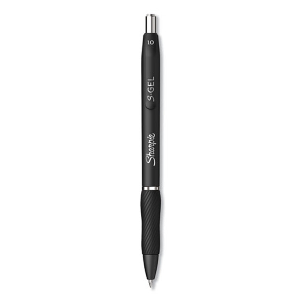 S-gel Retractable Gel Pen, Bold 1 Mm, Black Ink, Black Barrel, Dozen