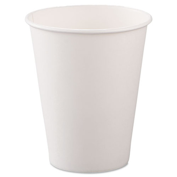 Single-sided Poly Paper Hot Cups, 8oz, White, 50/bag, 20 Bags/carton